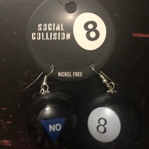 Hot Topic Social Collision Magic 8 Ball Earrings!